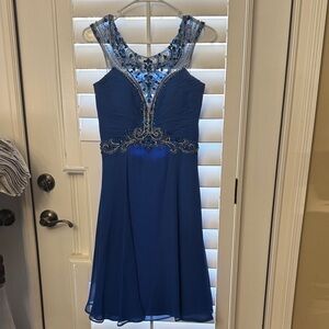 Alyce Paris Royal Blue Embellished Prom Dress